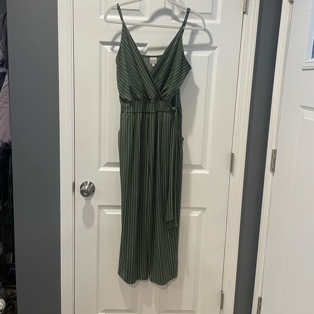 Kaleigh Green Stripped Pantsuit Light & Stretchy